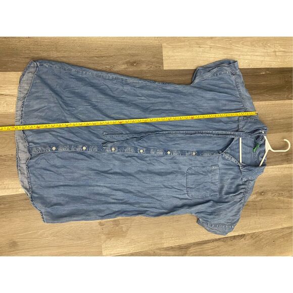 Dip Popover Chambray Dress, Blue Jean Belted Dress, Sz XL - Picture 6 of 7